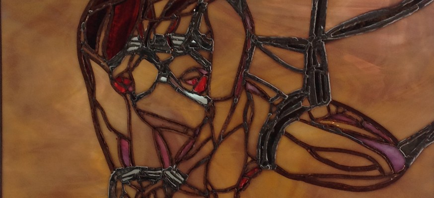 suspension bondage in stained glass